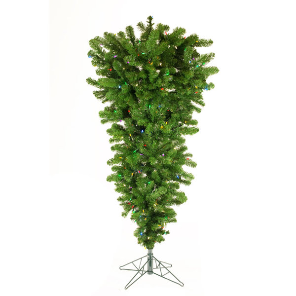 Vickerman Upside Down Artificial Christmas Tree with LED MultiColored